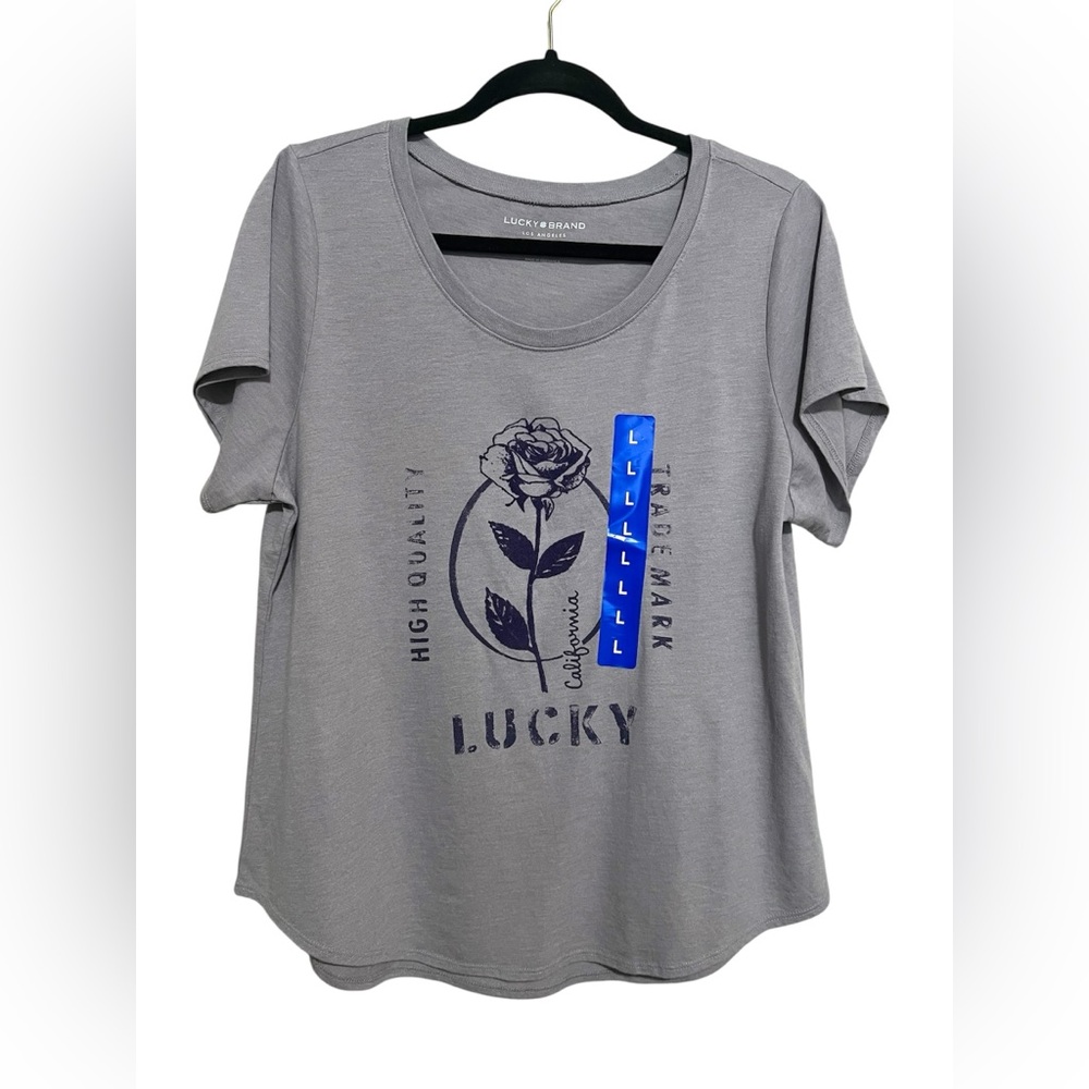 Lucky Brand Lavender Rose Graphic Women's Top NWT